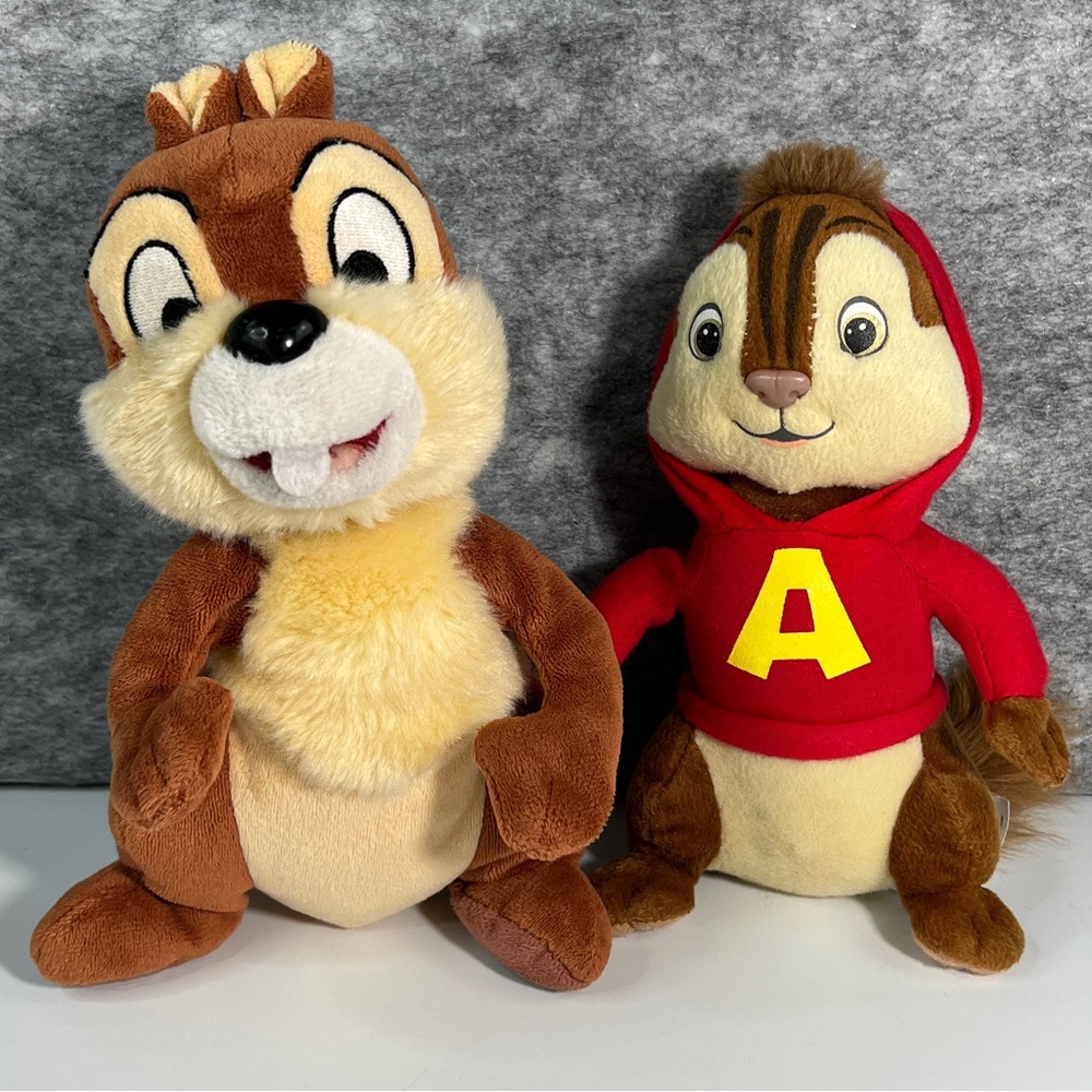 Disney Parks Alvin and the Chipmunks CHIP & ALVIN Plush Characters **READ**